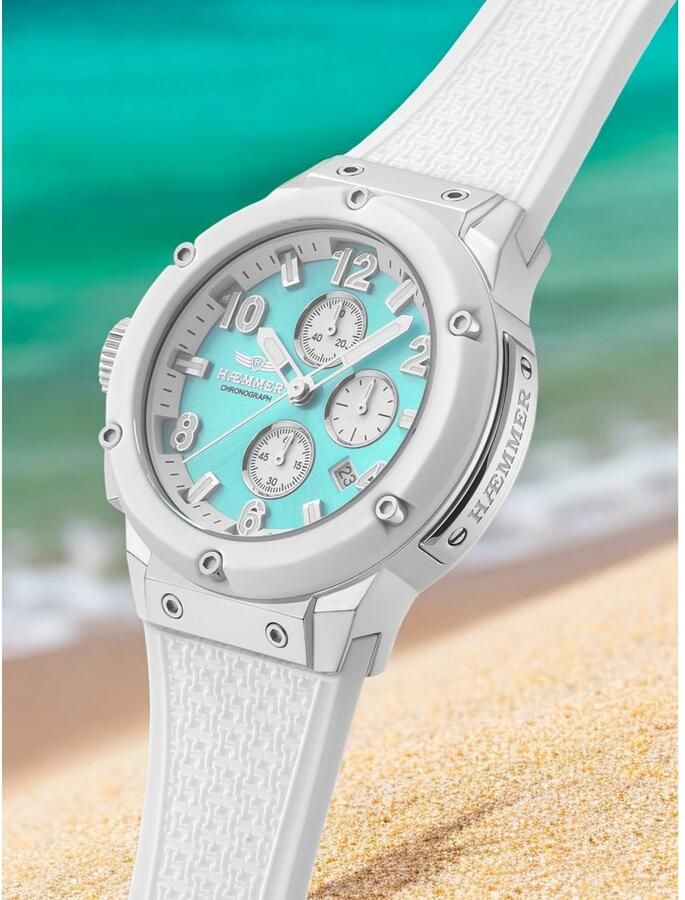 HAEMMER GERMANY Chronograaf Wave Master Quartzhorloge polshorloge dameshorloge herenhorloge made in Germany - Foto 5