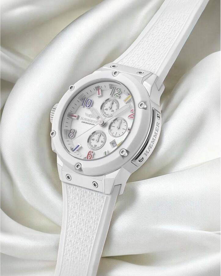 HAEMMER GERMANY Chronograaf Wave Master Quartzhorloge polshorloge dameshorloge herenhorloge made in Germany - Foto 3