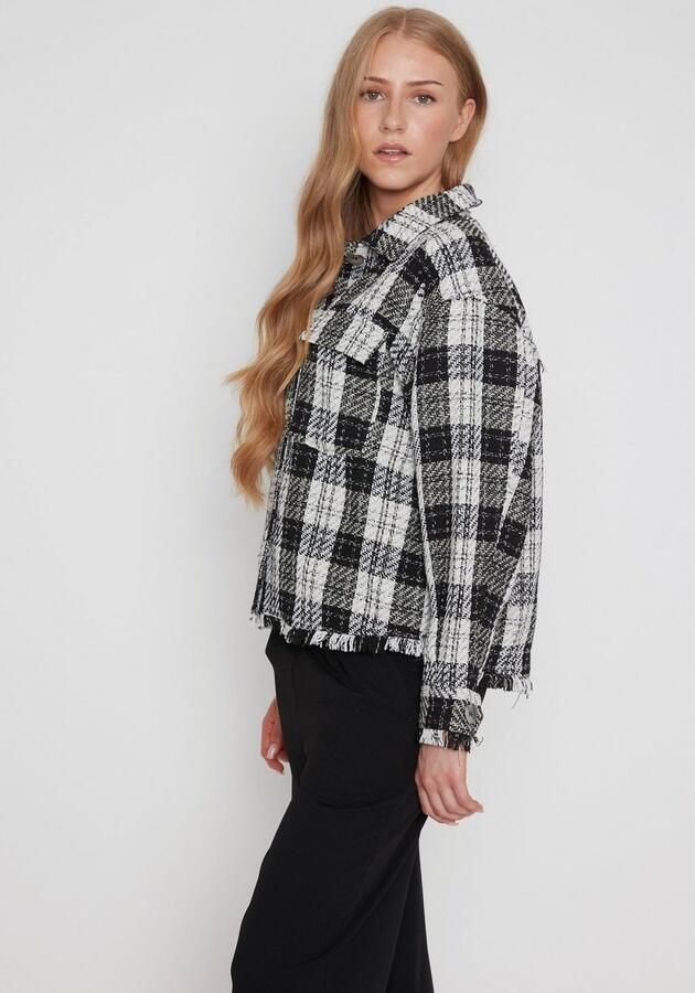 HaILYS Geruite blouse Modell: LS P BL Olive - Foto 3