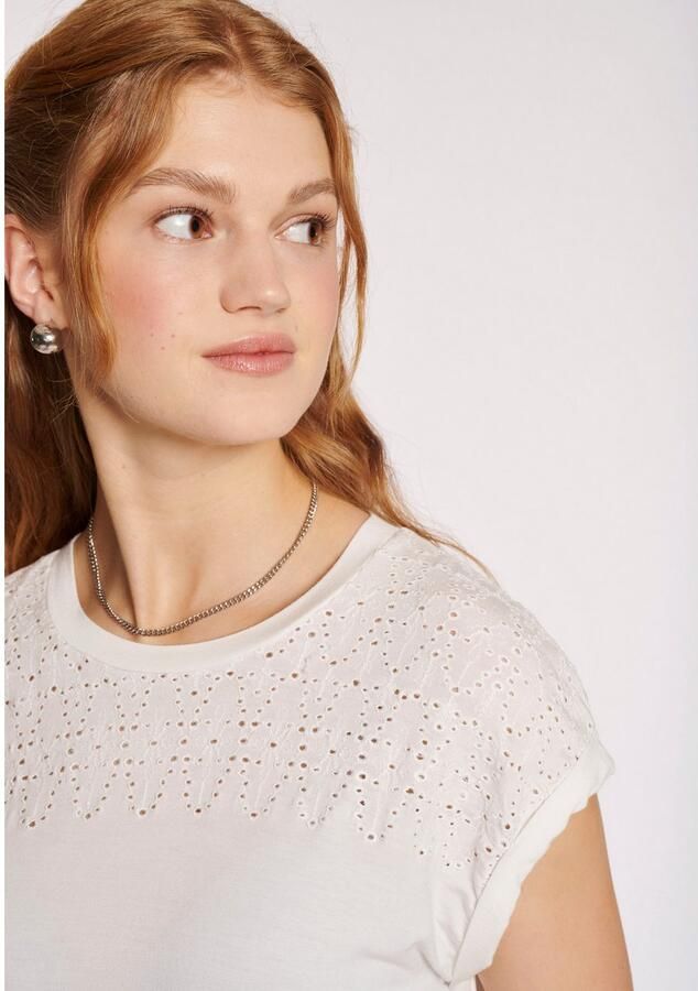 HaILYS Shirt met korte mouwen SS V TP Li44lly met broderie anglaise