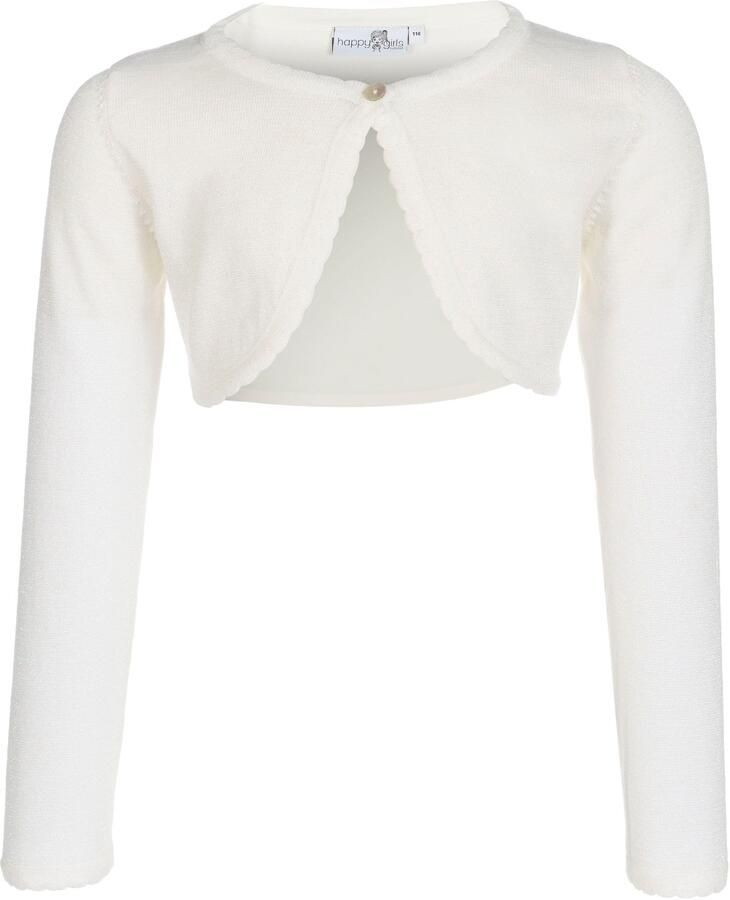 Happy girls Bolero in subtiele glitterlook en met golvende randen - Foto 3