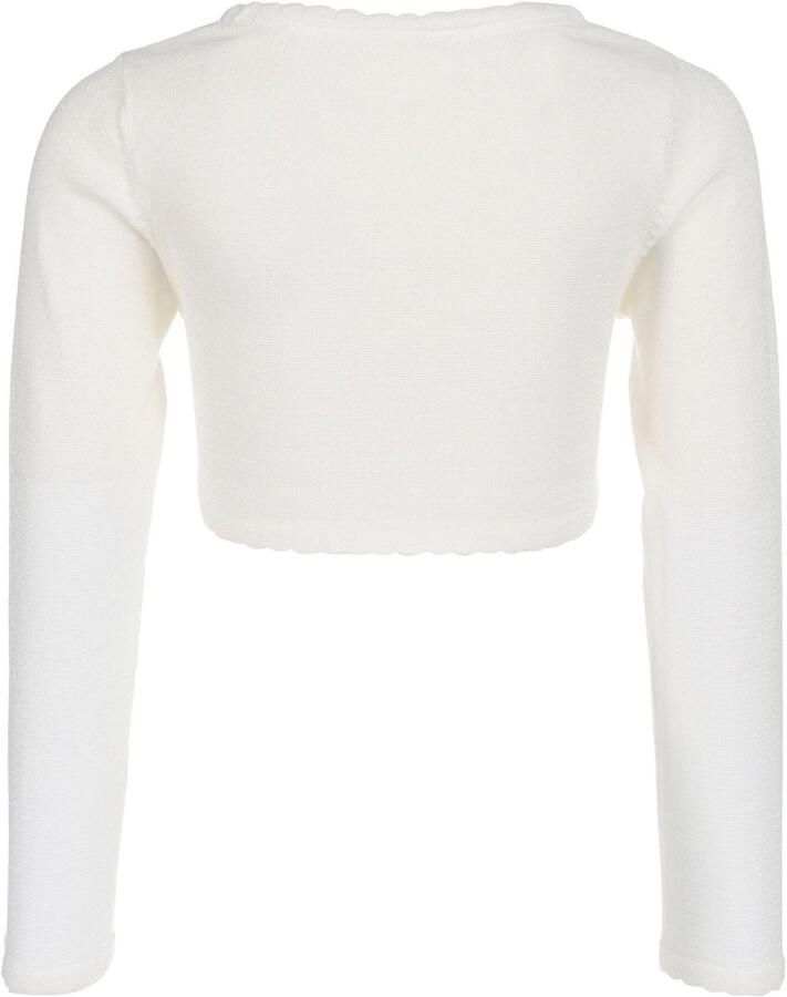 Happy girls Bolero in subtiele glitterlook en met golvende randen