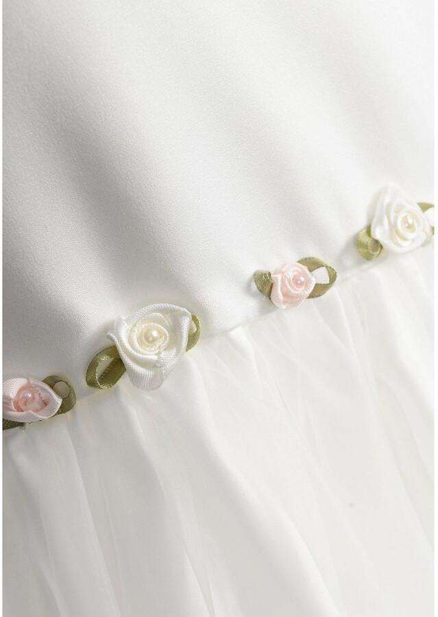 Happy girls Doopjurk met schattige bloemapplicatie aan de voorkant van de taillenad