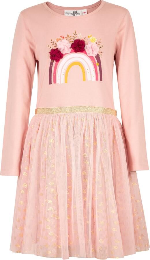 Happy girls Jerseyjurk met tule rok en hoogwaardige bloemapplicatie op het frontmotief - Foto 3