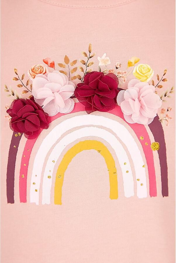 Happy girls Jerseyjurk met tule rok en hoogwaardige bloemapplicatie op het frontmotief