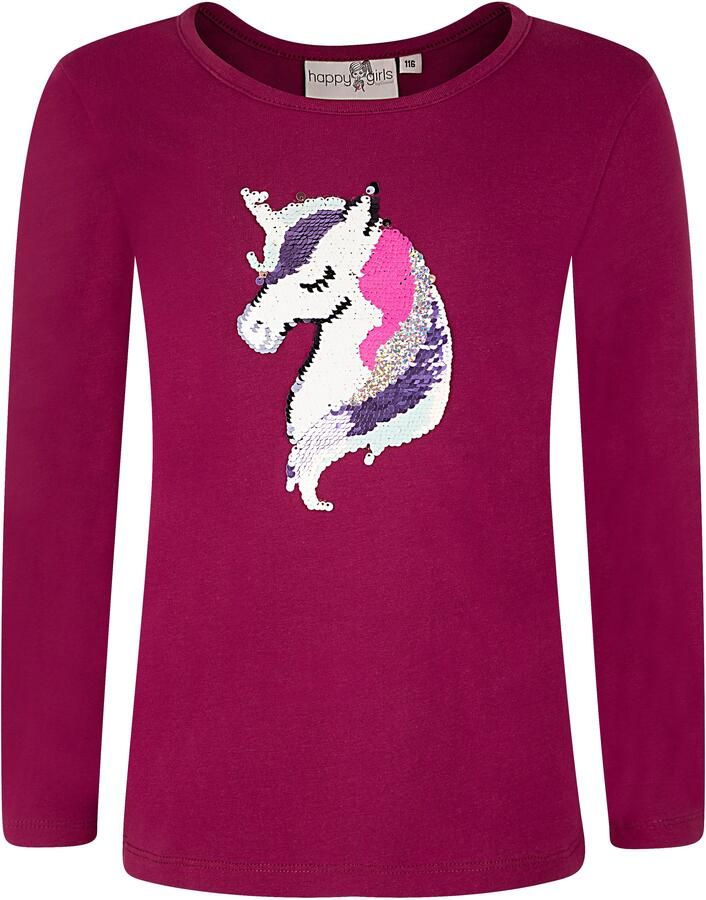 Happy girls Shirt met lange mouwen met schattig eenhoornmotief van geweldige wisselende pailletten - Foto 4