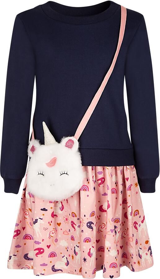 Happy girls Sweatjurk met kleine schoudertas in eenhoorn-look (set 2-delig) - Foto 3