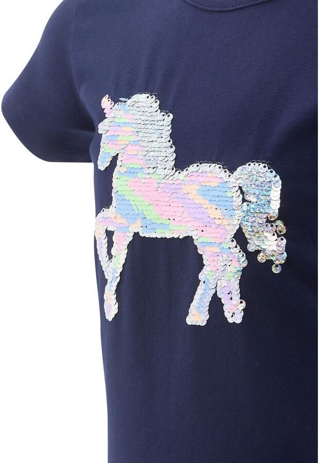 Happy girls T-shirt met hoogwaardig pailletten-eenhoornmotief - Foto 2