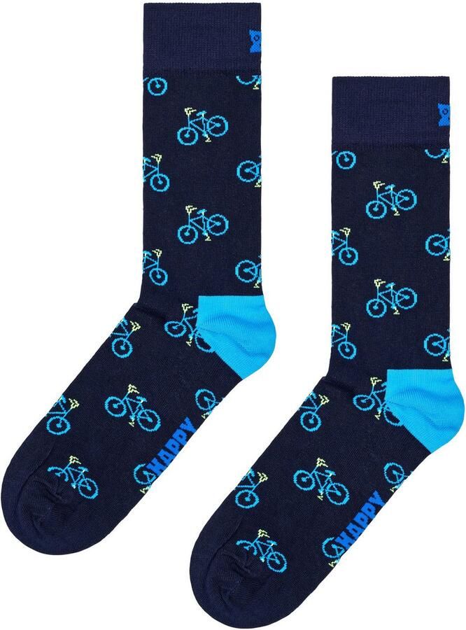 Happy Socks Lange sokken met fiets-patroon (Set van 2)