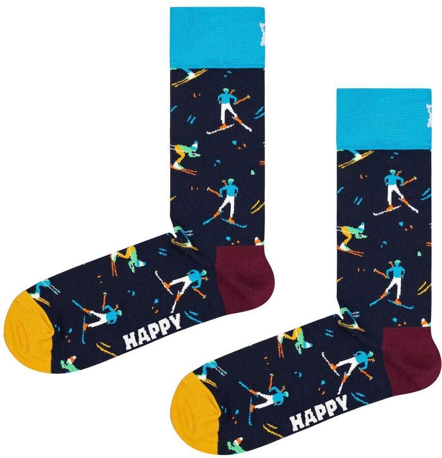 Happy Socks Lange sokken met snowboardmotieven (Set van 2)