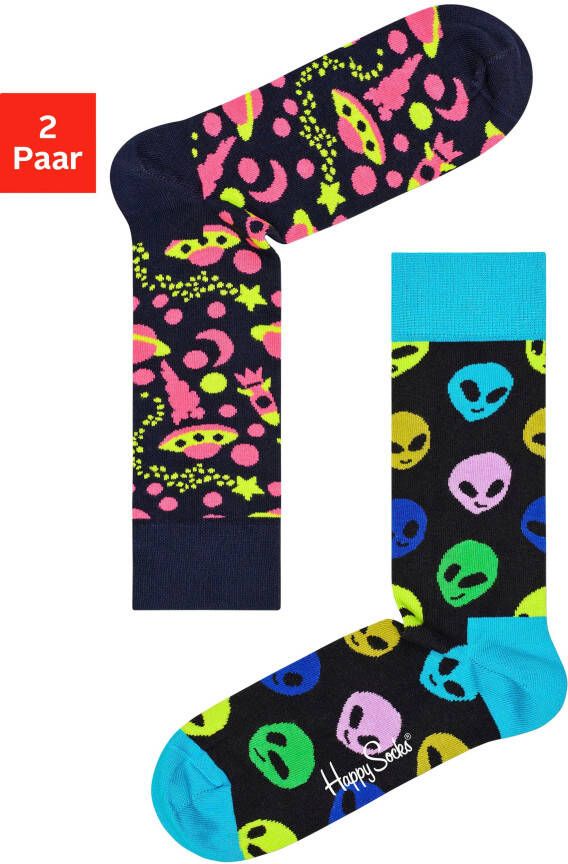 Happy Socks Sokken met alien- en ruimte-motieven (2 paar)
