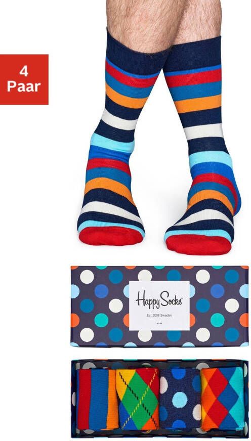 Happy Socks Sokken met verschillende motieven in een box (box 4 paar)