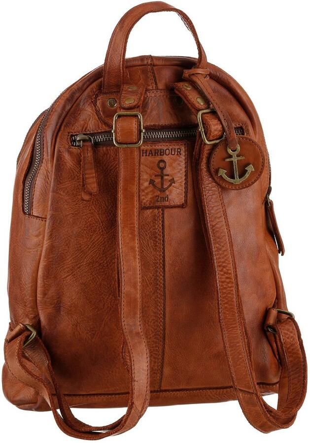 HARBOUR 2nd Rugzak Meghan van leer met kenmerkende merk-anker-label en sierhanger