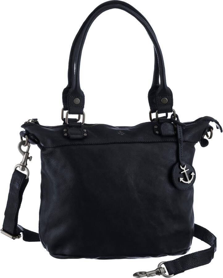 HARBOUR 2nd Shopper Bianca van leer met kenmerkende merk-anker-label en sierhanger - Foto 5