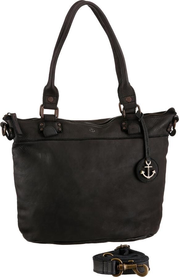 HARBOUR 2nd Shopper Bianca van leer met kenmerkende merk-anker-label en sierhanger - Foto 4