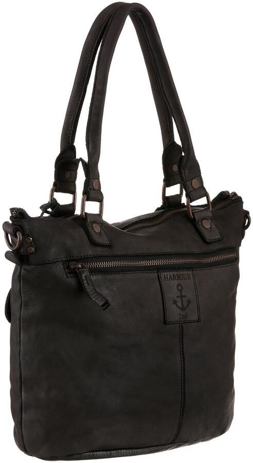 HARBOUR 2nd Shopper Bianca van leer met kenmerkende merk-anker-label en sierhanger - Foto 3