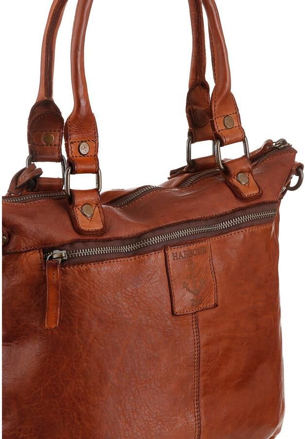 HARBOUR 2nd Shopper Bianca van leer met kenmerkende merk-anker-label en sierhanger