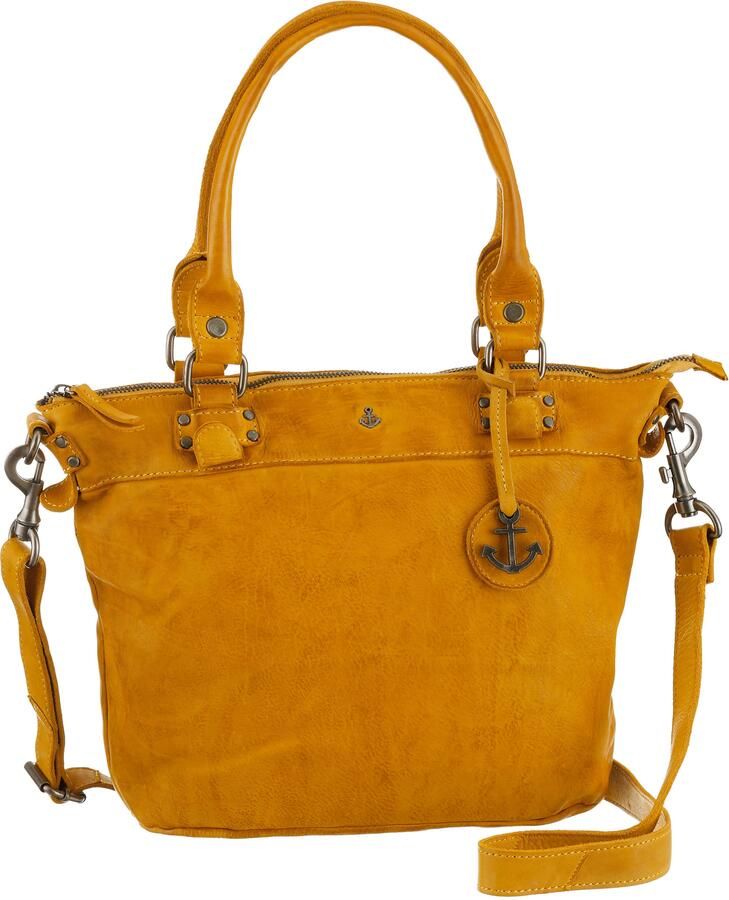 HARBOUR 2nd Shopper Bianca van leer met kenmerkende merk-anker-label en sierhanger - Foto 5