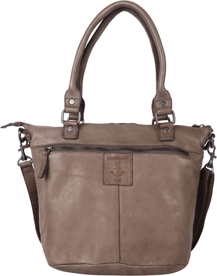 HARBOUR 2nd Shopper Bianca van leer met kenmerkende merk-anker-label en sierhanger - Foto 6