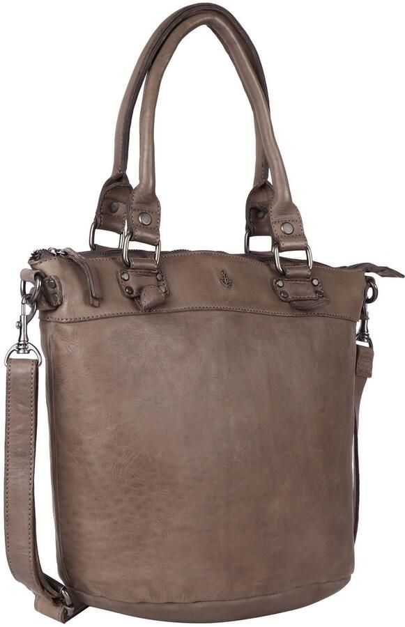 HARBOUR 2nd Shopper Bianca van leer met kenmerkende merk-anker-label en sierhanger - Foto 4