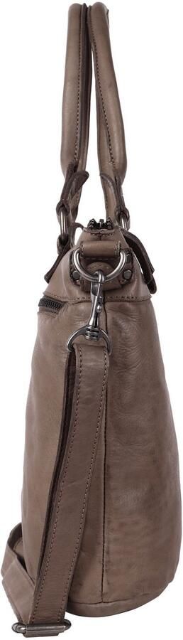 HARBOUR 2nd Shopper Bianca van leer met kenmerkende merk-anker-label en sierhanger - Foto 5