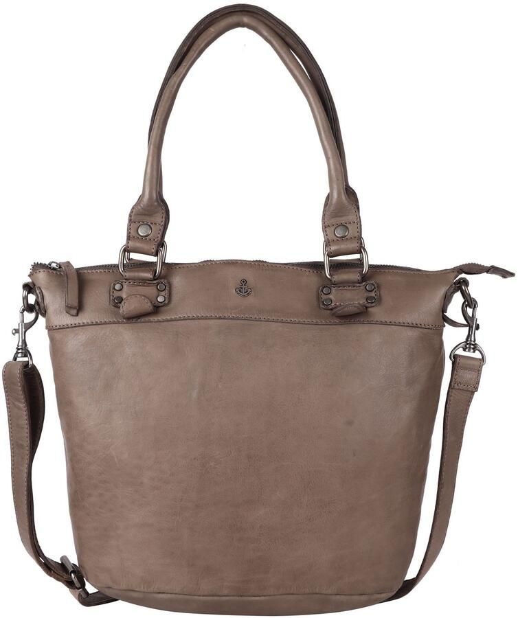 HARBOUR 2nd Shopper Bianca van leer met kenmerkende merk-anker-label en sierhanger - Foto 2