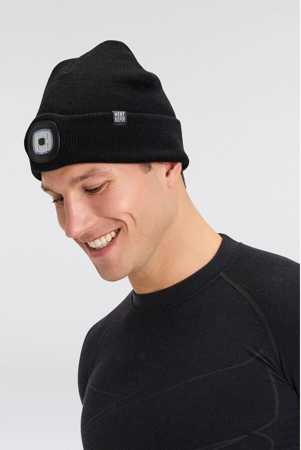 HEAT keeper Gebreide muts THERMAL BEANIE+LED LIGHT RECHARGE oplaadbare afneembare led-lamp voor de donkere tijd van het jaar (2 stuks) - Foto 4