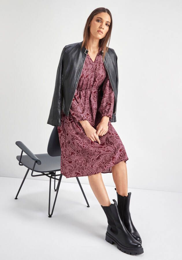HECHTER PARIS Gedessineerde jurk met gebloemde print all-over