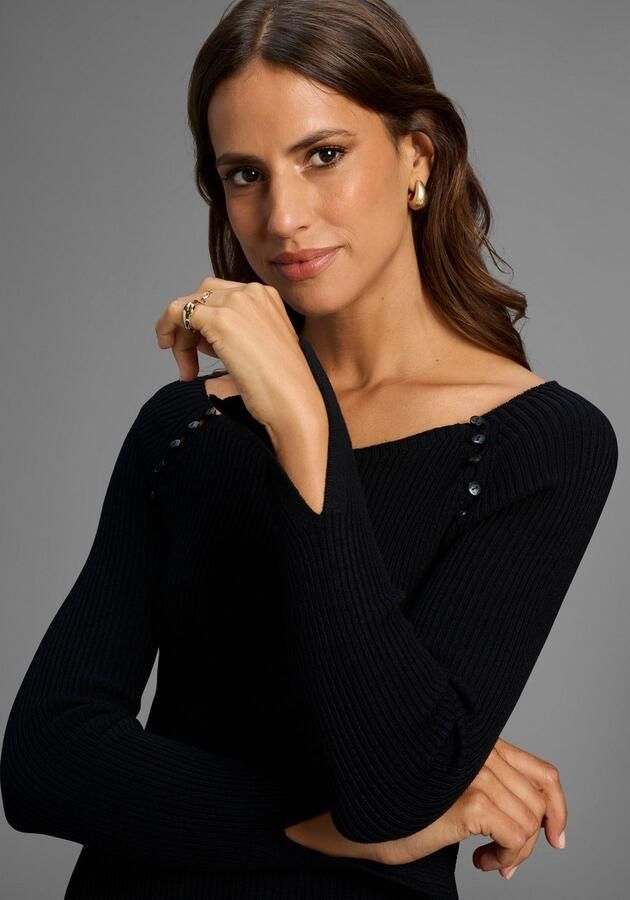 HECHTER PARIS Gebreide jurk met cutouts en knopen nieuwe collectie - Foto 3