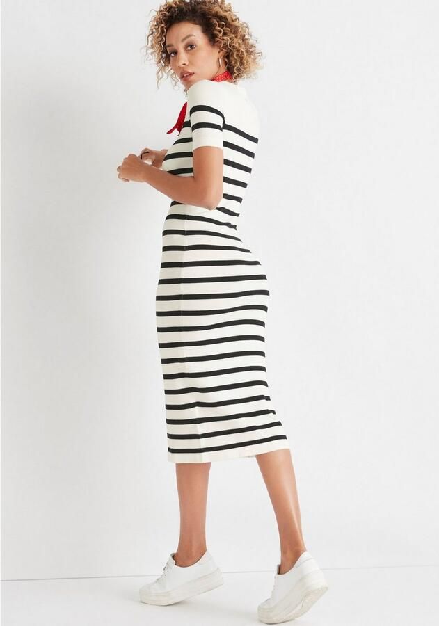 HECHTER PARIS Gebreide jurk met strepen - Foto 3