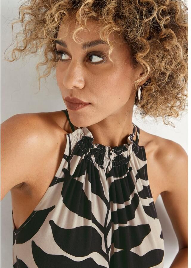 HECHTER PARIS Midi-jurk met all-over print en bindstrik