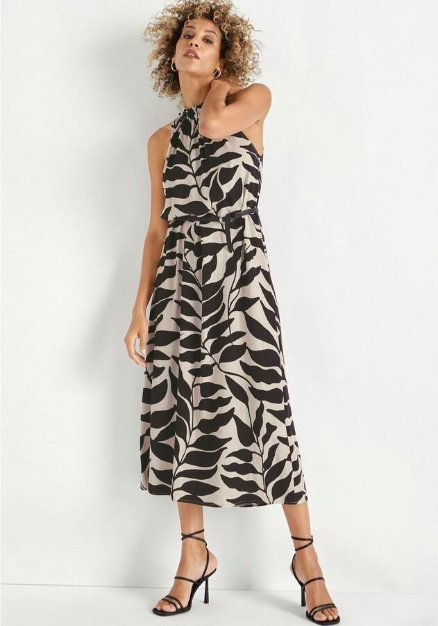 HECHTER PARIS Midi-jurk met all-over print en bindstrik - Foto 6