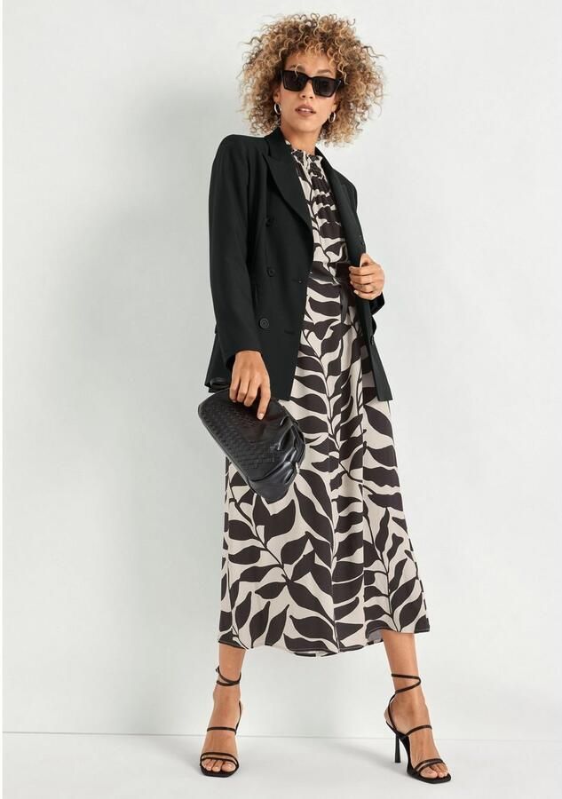 HECHTER PARIS Midi-jurk met all-over print en bindstrik - Foto 3