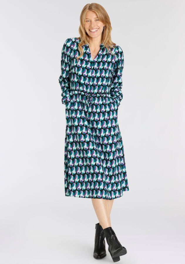 HECHTER PARIS Jurk met overhemdkraag met elegante all-over print