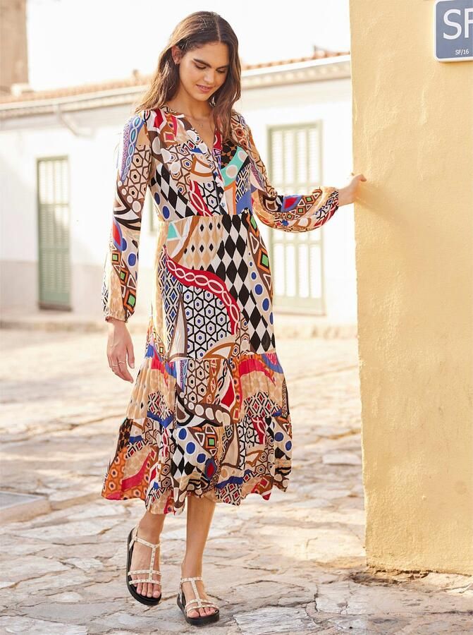 Heine Gedessineerde jurk - Foto 4