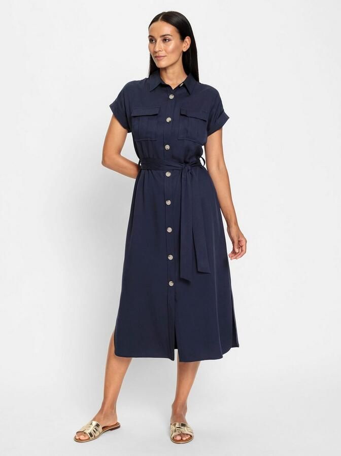 Heine Jurk met overhemdkraag Overhemdjurk
