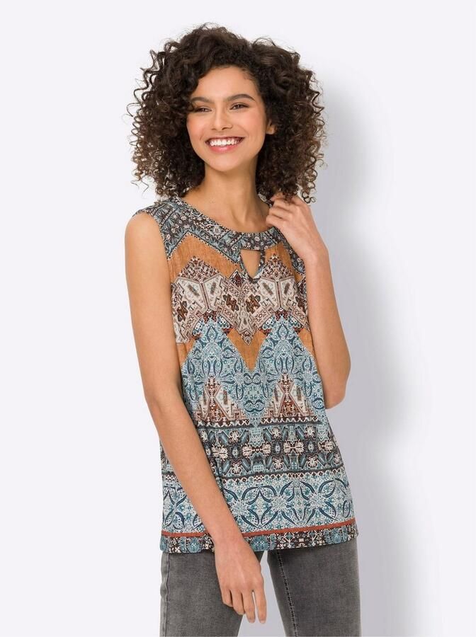 Heine Shirt met ronde hals Gedessineerd shirt (1-delig)