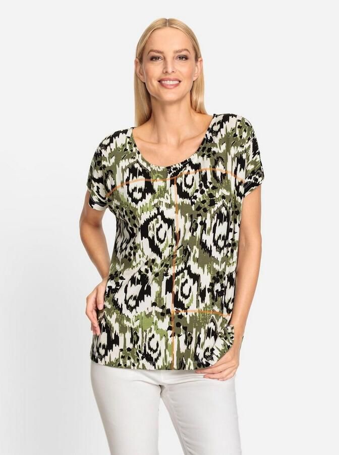 Heine Shirt met ronde hals Gedessineerd shirt (1-delig)