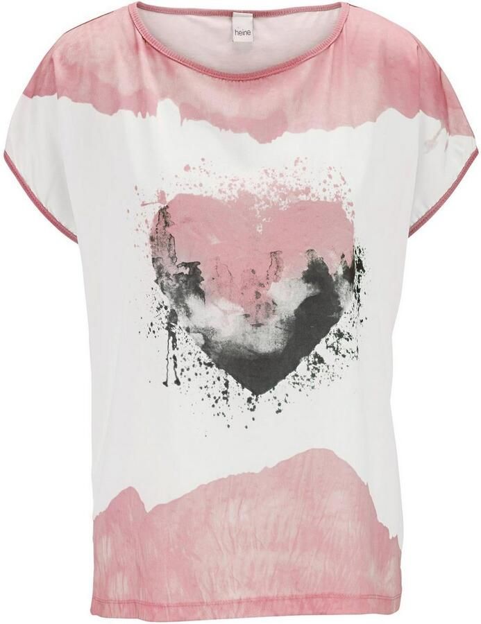Heine Shirt met ronde hals Gedessineerd shirt (1-delig)