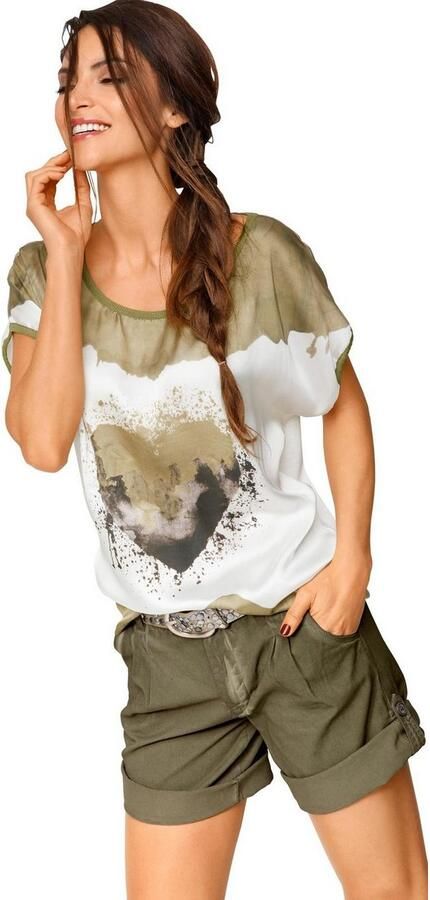 Heine Shirt met ronde hals Gedessineerd shirt (1-delig)