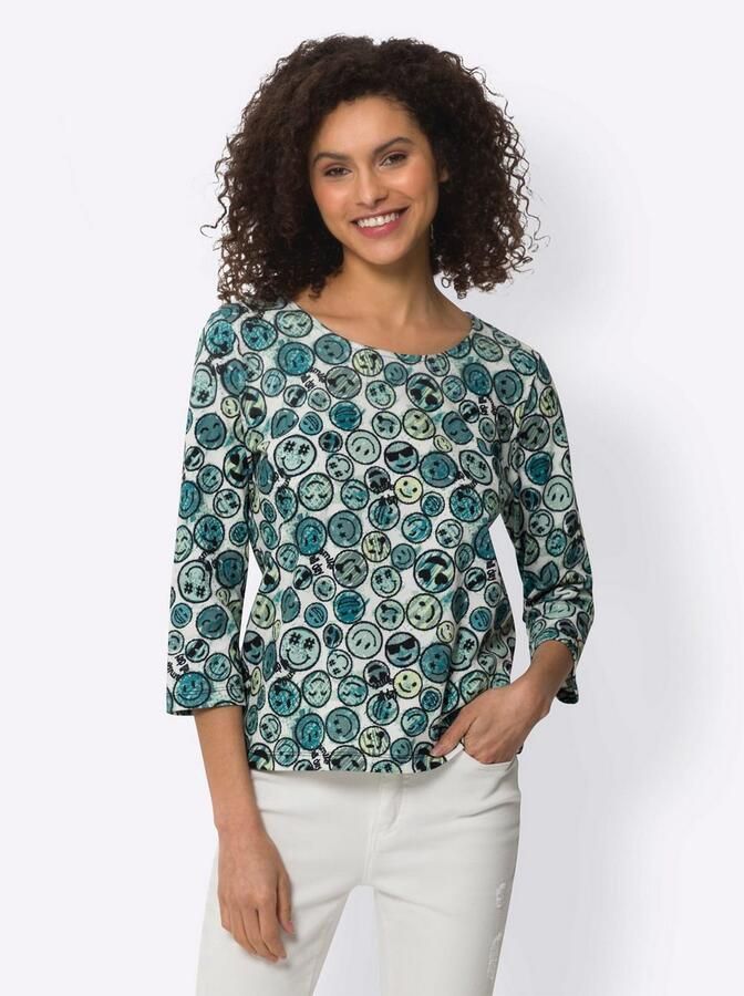 Heine Shirt met ronde hals Gedessineerd shirt (1-delig)