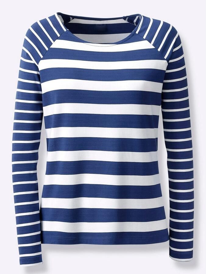 Heine Shirt met ronde hals Gestreept shirt (1-delig)