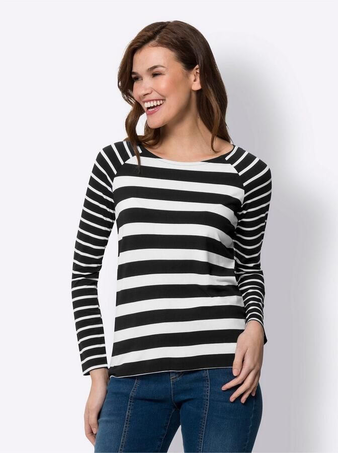 Heine Shirt met ronde hals Gestreept shirt (1-delig)