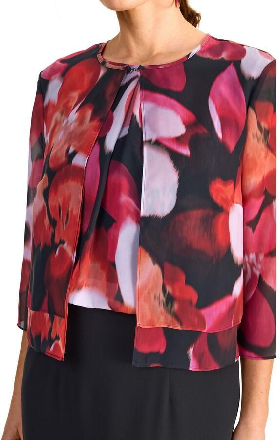 HER N LANGE Collection Blouseblazer transparant met bloemig patroon