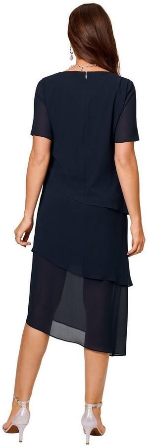 HERMANN LANGE Collection Chiffon jurk met asymmetrische zoom en gelaagde look - Foto 2