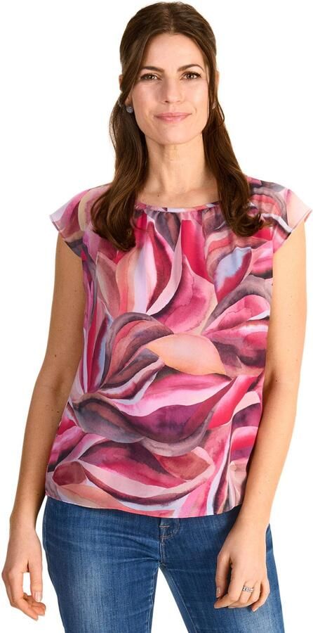 HER N LANGE Collection Meshtop met een bloemmotief - Foto 5