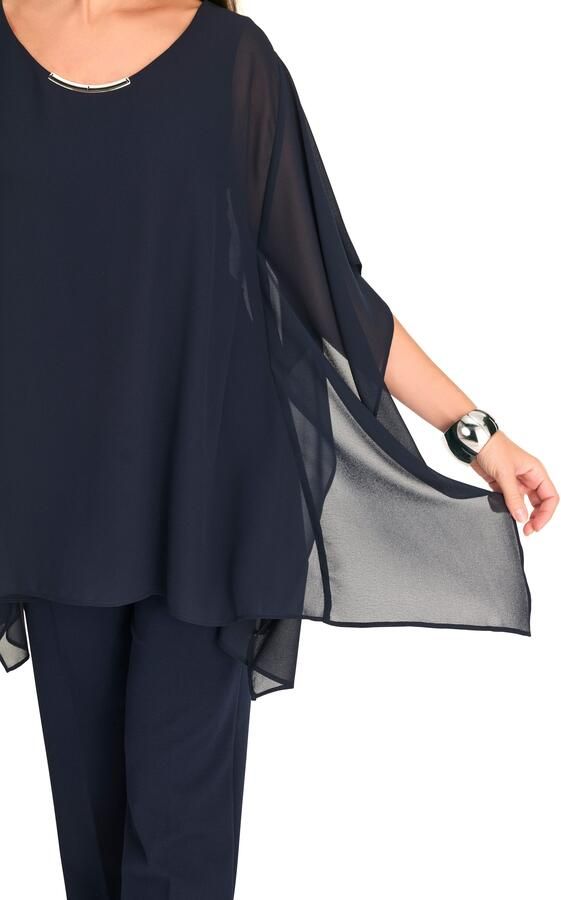 HER N LANGE Collection Poncho met wijde mouwen poncho transparant - Foto 4