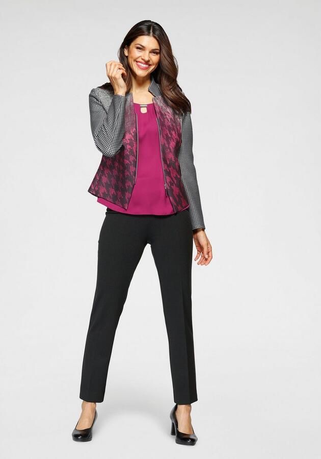 HERMANN LANGE Collection Stretchbroek in elegant comfortmodel met persplooien - Foto 5