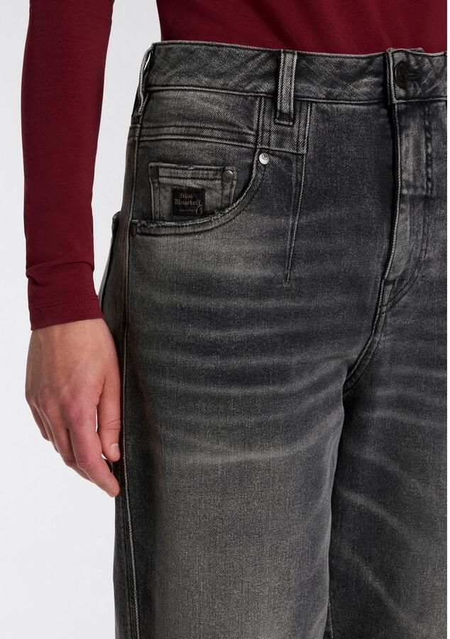 Herrlicher 5-pocket jeans Brooke Denim Black in loose fit met coupenaden