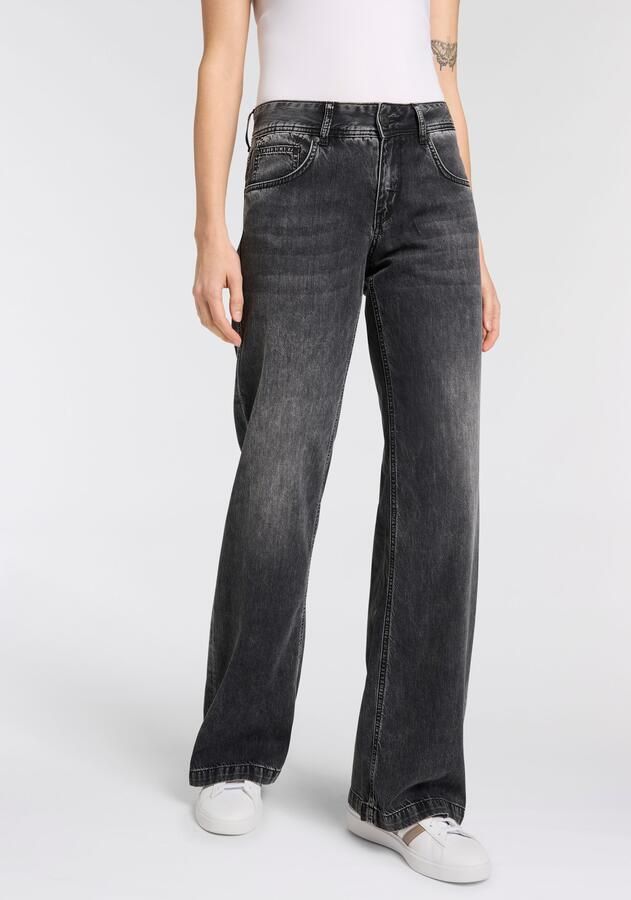Herrlicher 5-pocket jeans Edna Denim Black met uitlopende pijpen - Foto 3